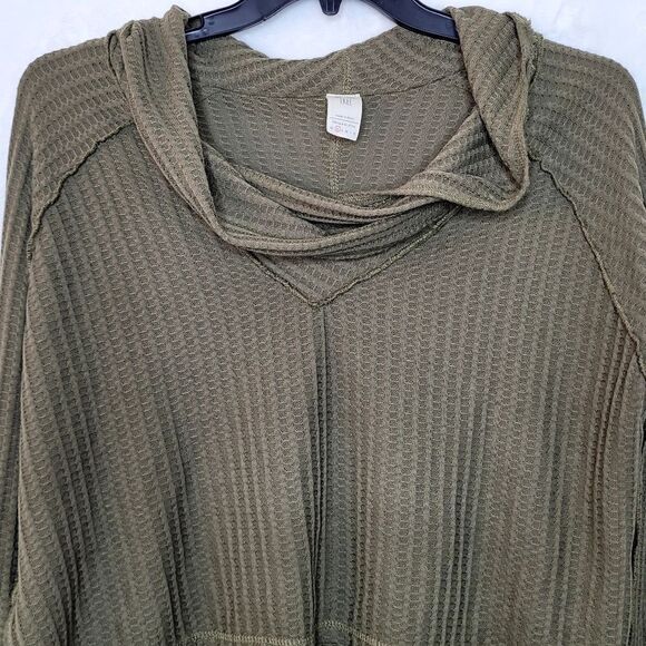 We The Free Wildcat Cowl Neck Waffle Knit Thermal Pullover Lightweight Sweater - Picture 2 of 6